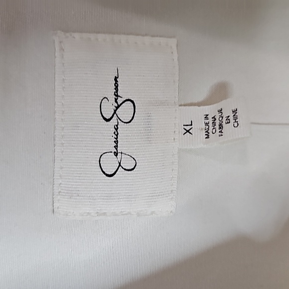 Jessica Simpson Lorelai Denim Romper Sz XL Parchment NWT - Picture 6 of 10